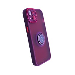 Capa com Anel de Suporte para Apple iPhone 14 Marrón Ahumado Capa com Anel de Suporte para Apple iPhone 14 Marrón Ahumado